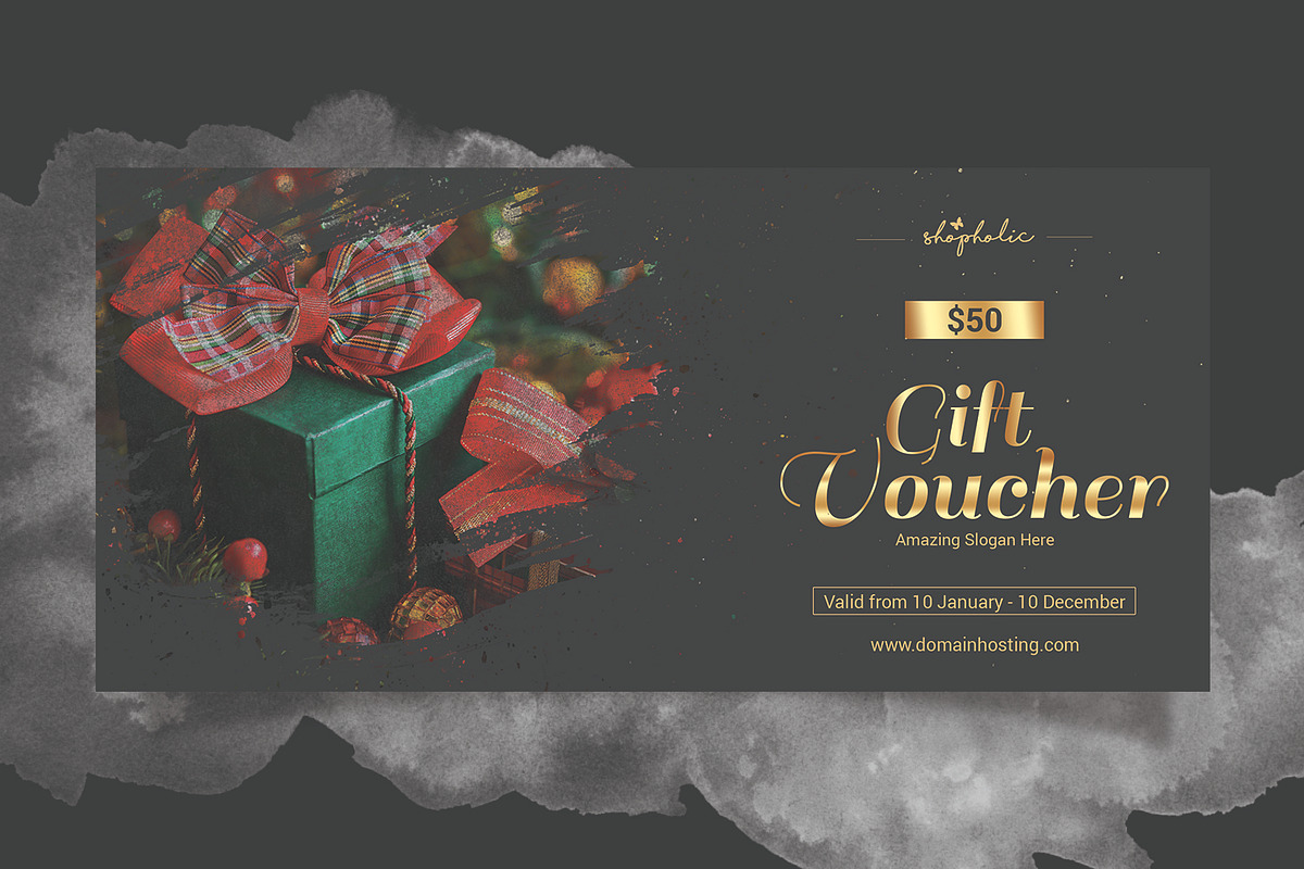 Christmas Gift Voucher template-V04 in Stationery Templates - product preview 8