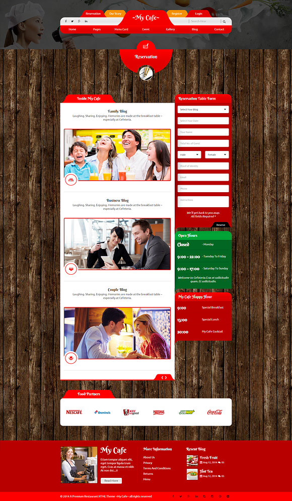 My Cafe Premium Restaurant HTML in Website Templates - product preview 4