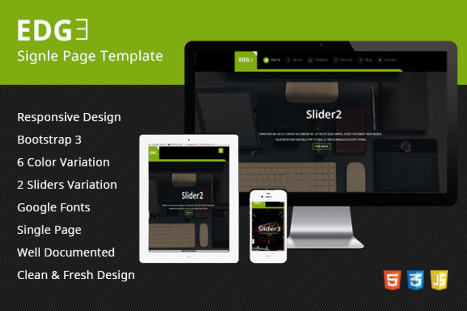 EDGE Single Page Reponsive Template in Landing Page Templates - product preview 8