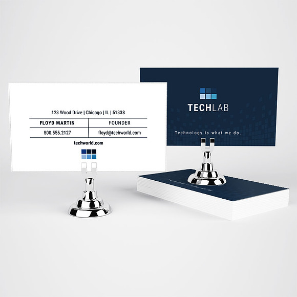 Technology U.S. sized Business Card in Business Card Templates - product preview 1