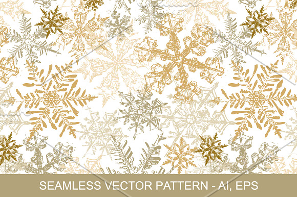 Gold Snowflakes Vector Clipart in Objects - product preview 3