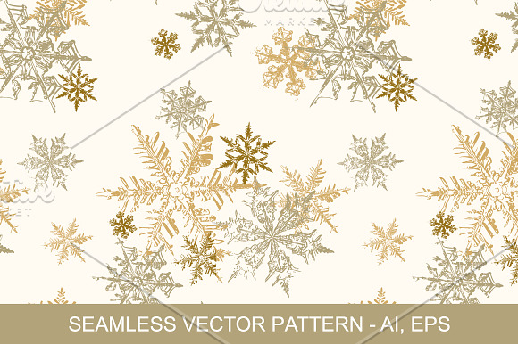 Gold Snowflakes Vector Clipart in Objects - product preview 4