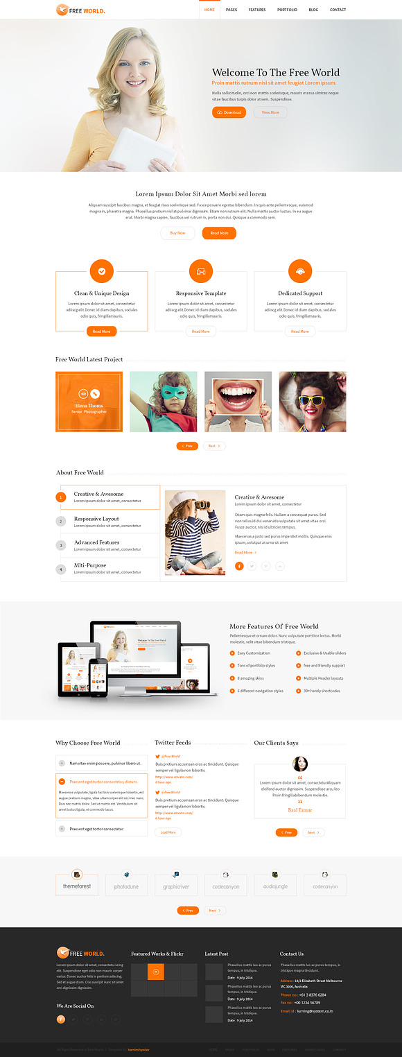 FREE World Multipurpose PSD Template in Templates - product preview 2