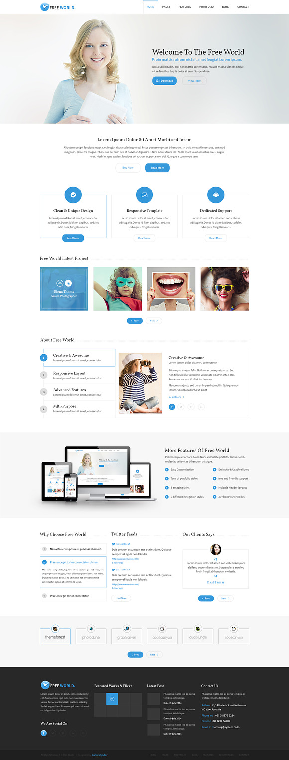 FREE World Multipurpose PSD Template in Templates - product preview 3