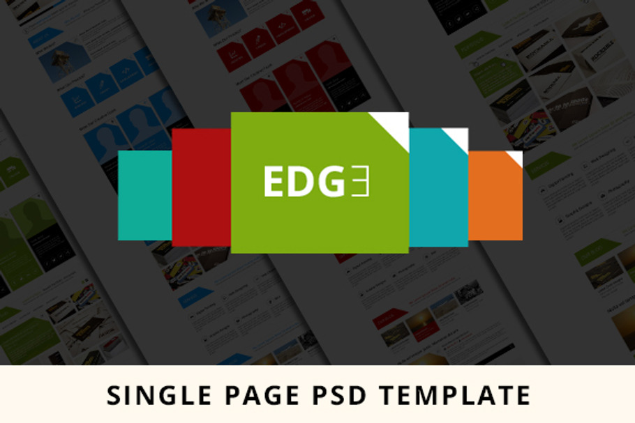Single page EDGE PSD Template in Templates - product preview 8