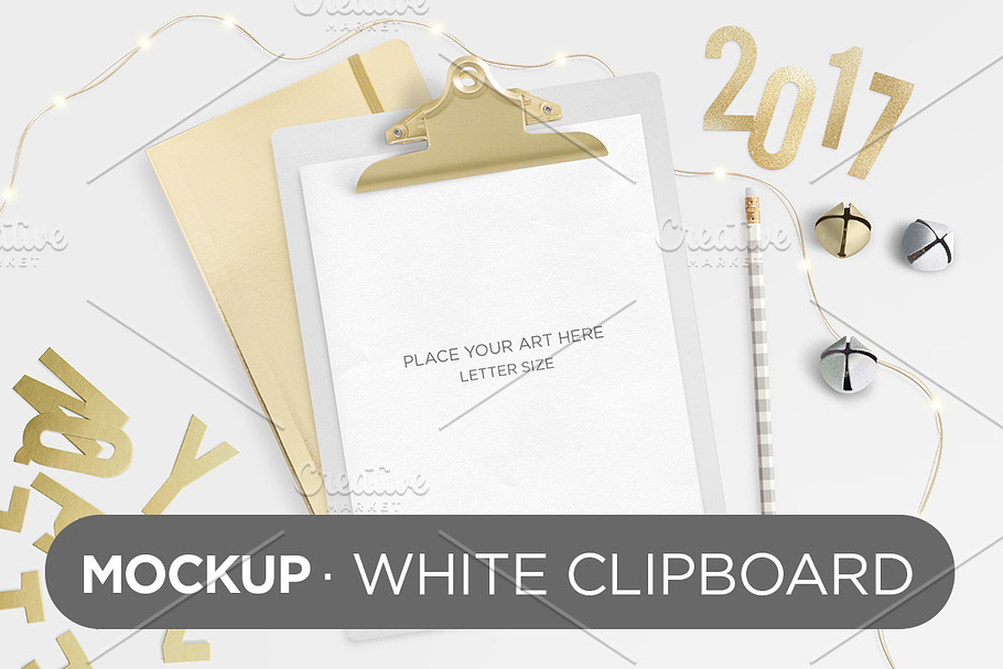 White Clipboard Mockup in Print Mockups - product preview 8