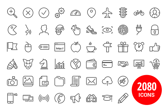 2,080 Icons for iOS, Android & Apps in Glyph Icons - product preview 2