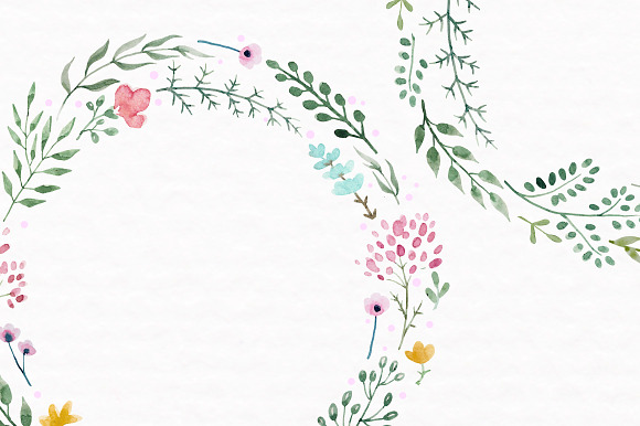 Watercolor floral set +Brushes in Photoshop Brushes - product preview 2