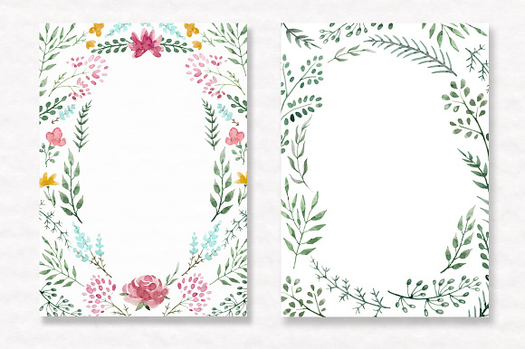 Watercolor floral set +Brushes in Photoshop Brushes - product preview 3