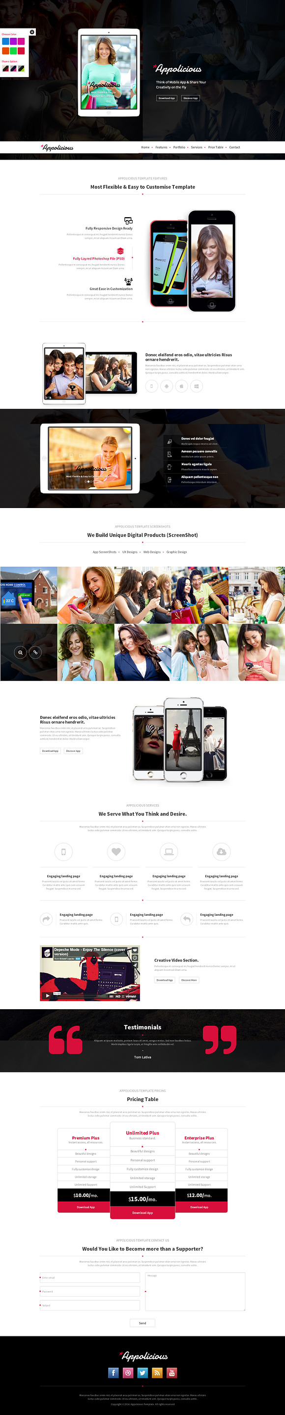 Appolicious App landing Page in App Templates - product preview 1