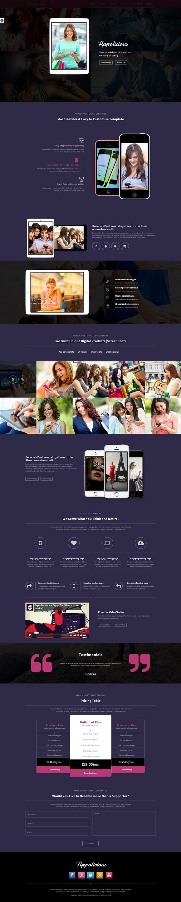 Appolicious App landing Page in App Templates - product preview 2