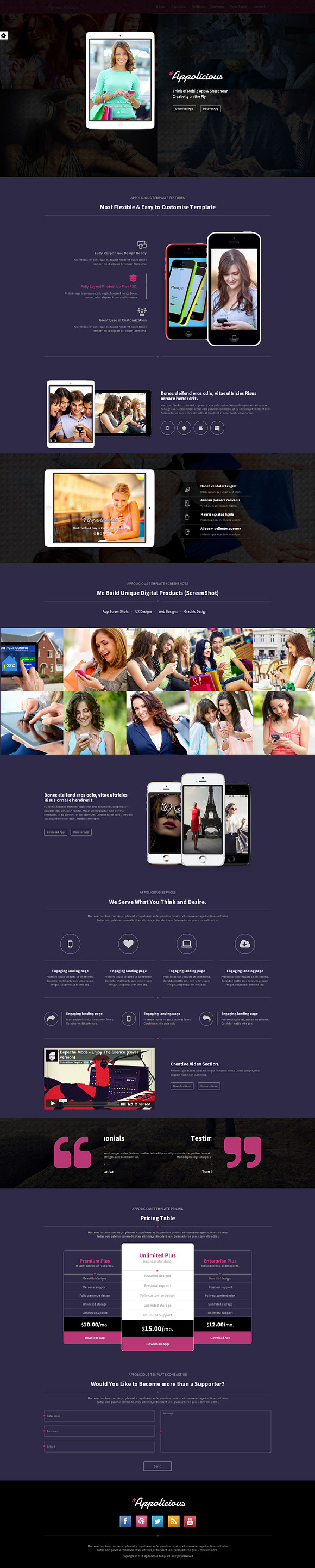 Appolicious App landing Page in App Templates - product preview 3