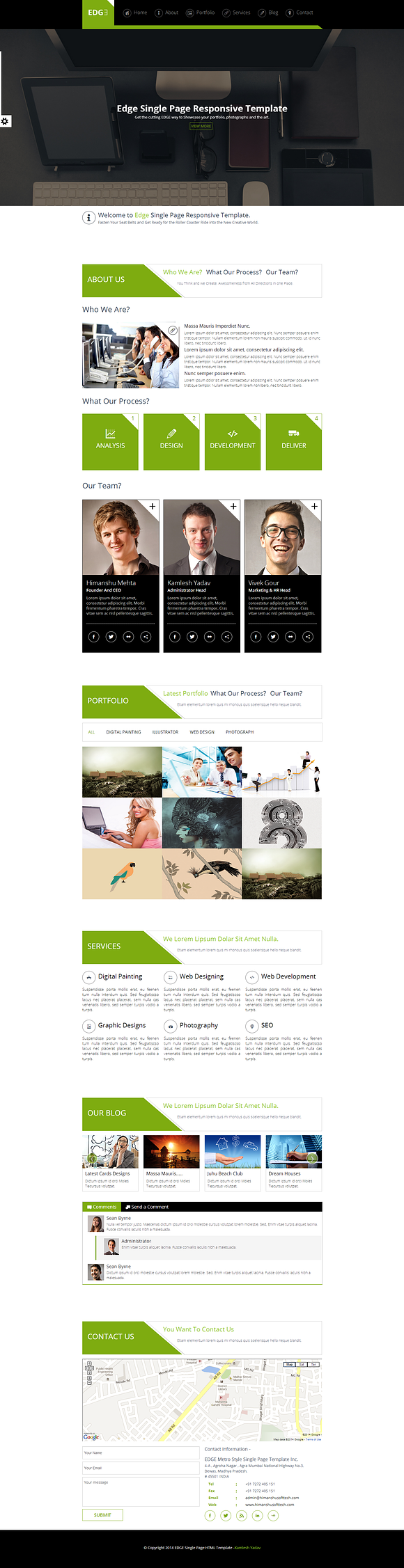EDGE Single Page Reponsive Template in Landing Page Templates - product preview 1