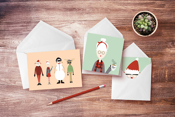 Hipster Mrs. Claus in Illustrations - product preview 2