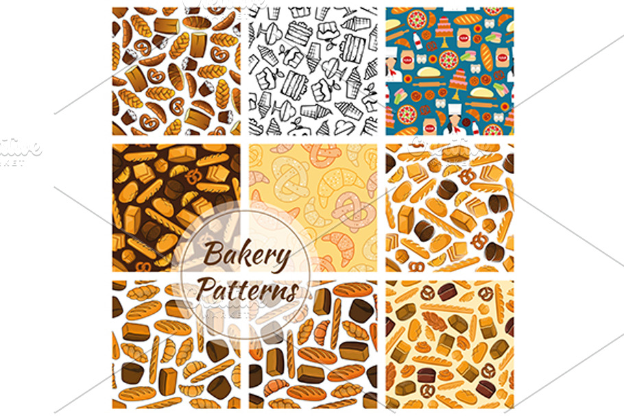 Bakery bread and sweet desserts in Patterns - product preview 8