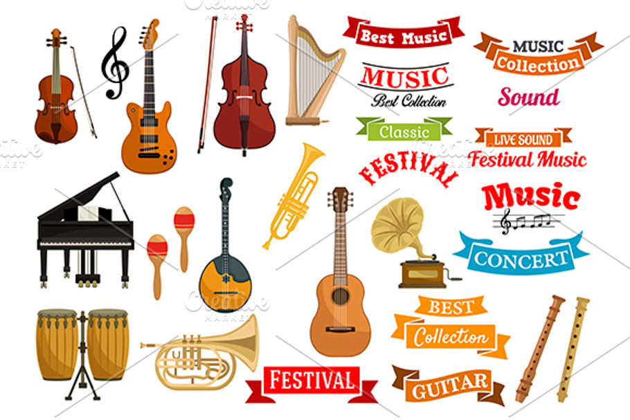 Musical instruments and decorative in Graphics - product preview 8