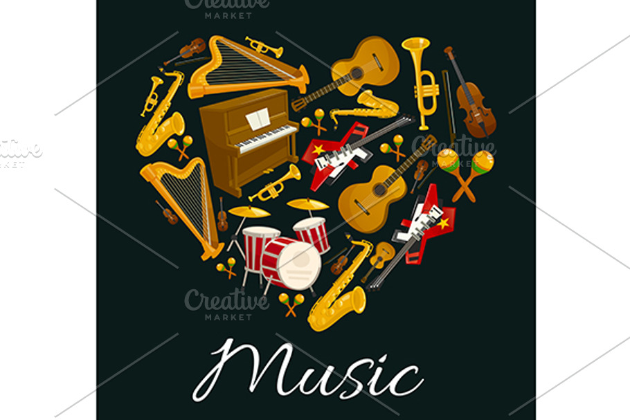 Music instruments emblem in Graphics - product preview 8