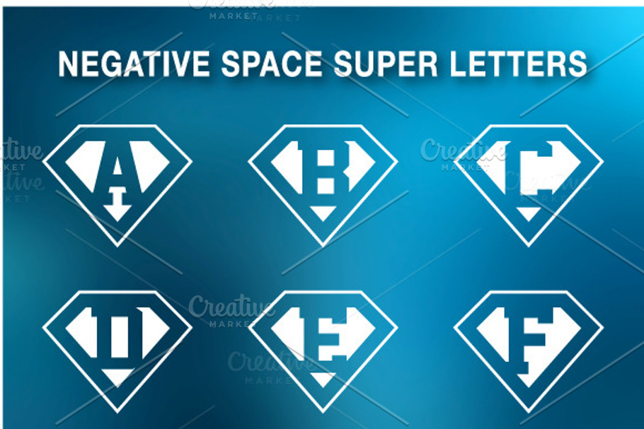 Super letters - negative space