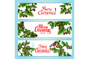 Merry Christmas banner set