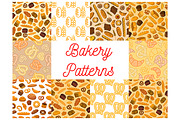Bakery and pastry patterns set