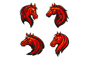 Horse head heraldic emblems