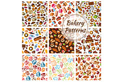 Bakery, bread, pastry patterns