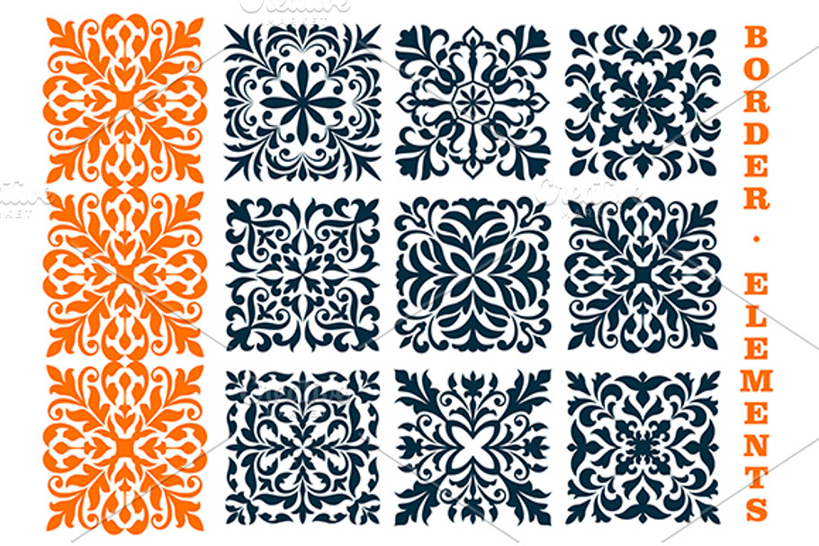 Decorative floral openwork elements in Graphics - product preview 8