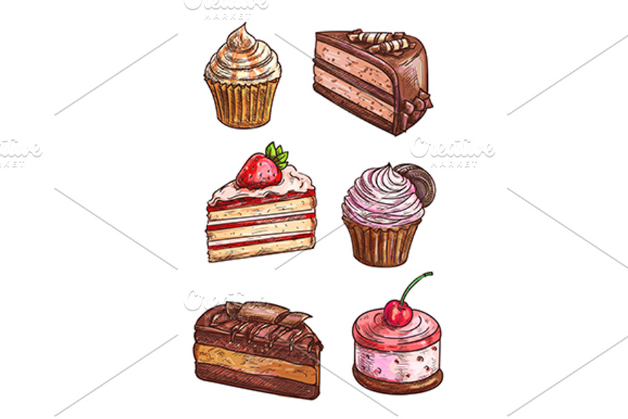 Patisserie sweet desserts in Graphics - product preview 8