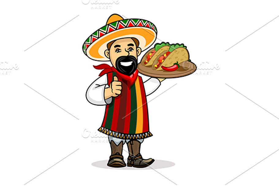  Smiling mexican chef cook in Graphics - product preview 8