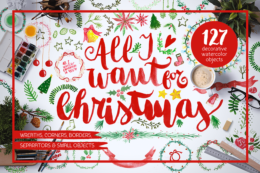 All I Want 4 Christmas Graphics Pack in Objects - product preview 8