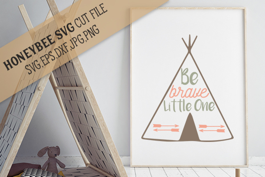 Be Brave Little One Teepee Nursery  in Illustrations - product preview 8