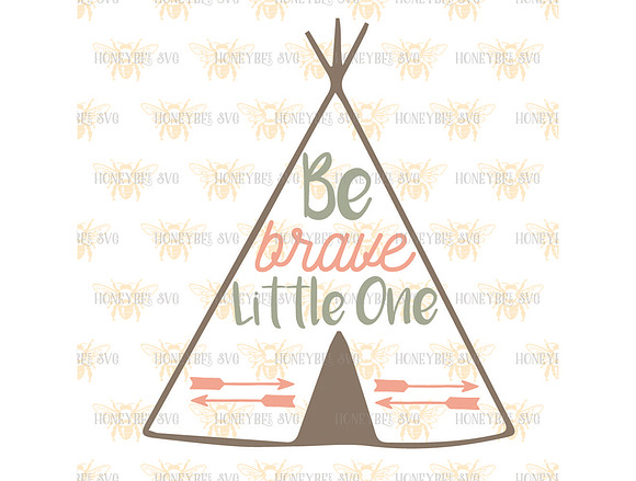 Be Brave Little One Teepee Nursery  in Illustrations - product preview 1