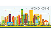 Abstract Hong Kong Skyline