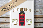 Primitive Bless This Home Saltbox