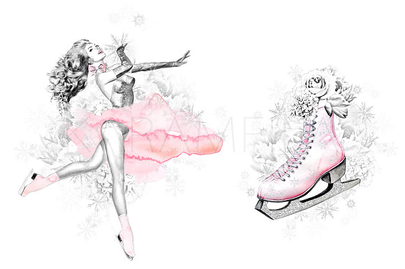 Ice Skating Clipart in Illustrations - product preview 2