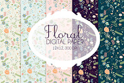 Floral digital paper