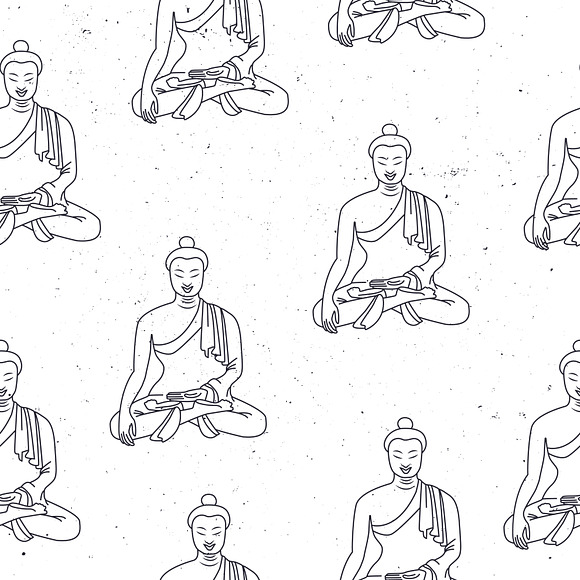 meditating buddha &  tribal elements in Illustrations - product preview 4