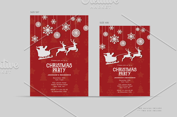 Christmas Party Invitations Template in Card Templates - product preview 1