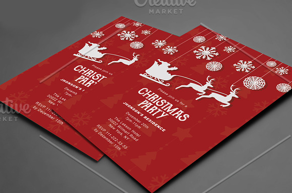 Christmas Party Invitations Template in Card Templates - product preview 3