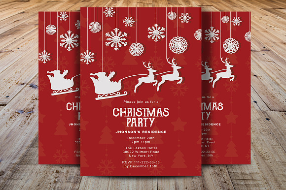 Christmas Party Invitations Template in Card Templates - product preview 4