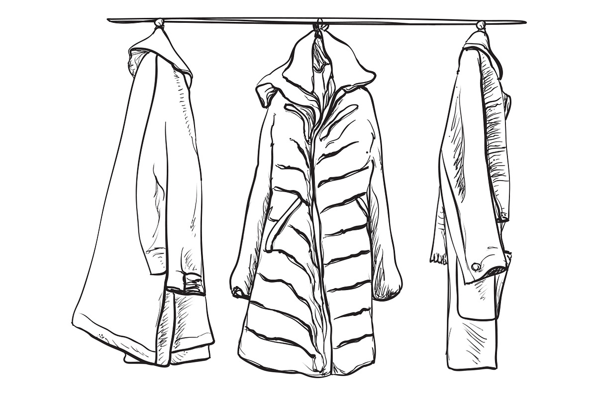 Winter coats sketch | Custom-Designed Illustrations ~ Creative Market