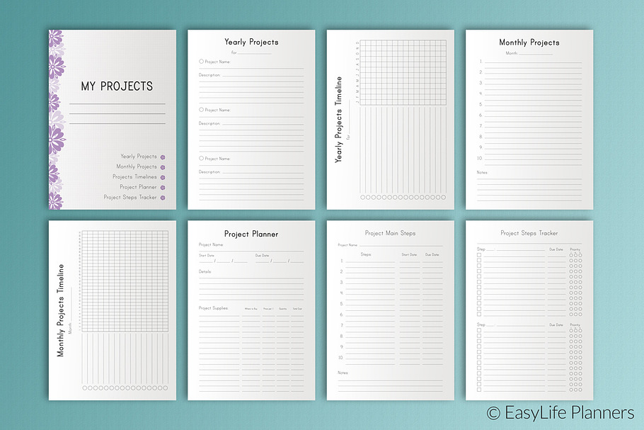 Project Planner A4 Size in Stationery Templates - product preview 8