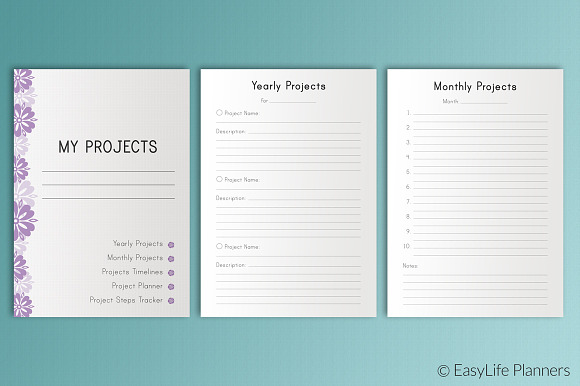 Project Planner A4 Size in Stationery Templates - product preview 1