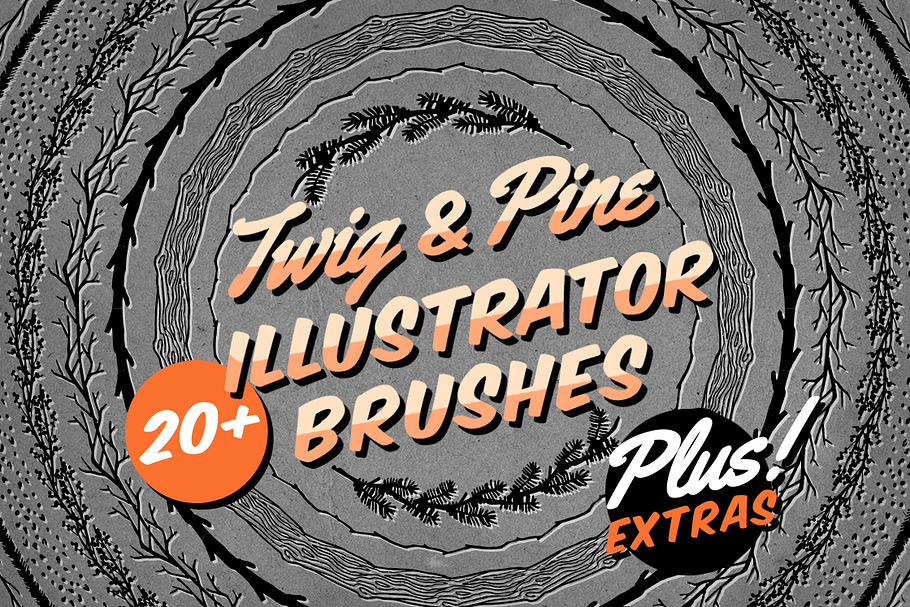 Twig & Pine Illustrator Brushes in Photoshop Brushes - product preview 8