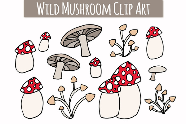 Fall Clipart Mushrooms! So Cute :)