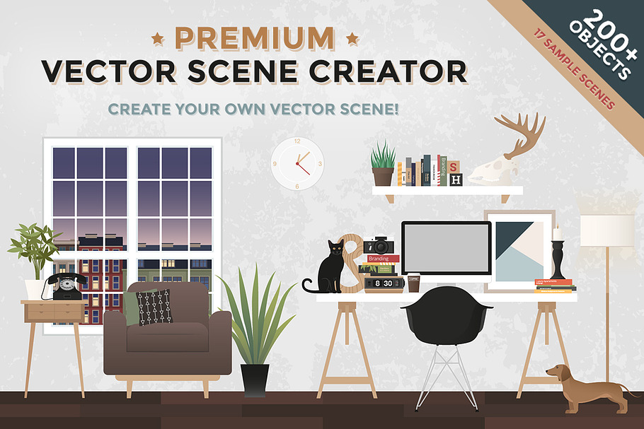 Premium Vector Scene Creator in Illustrations - product preview 8