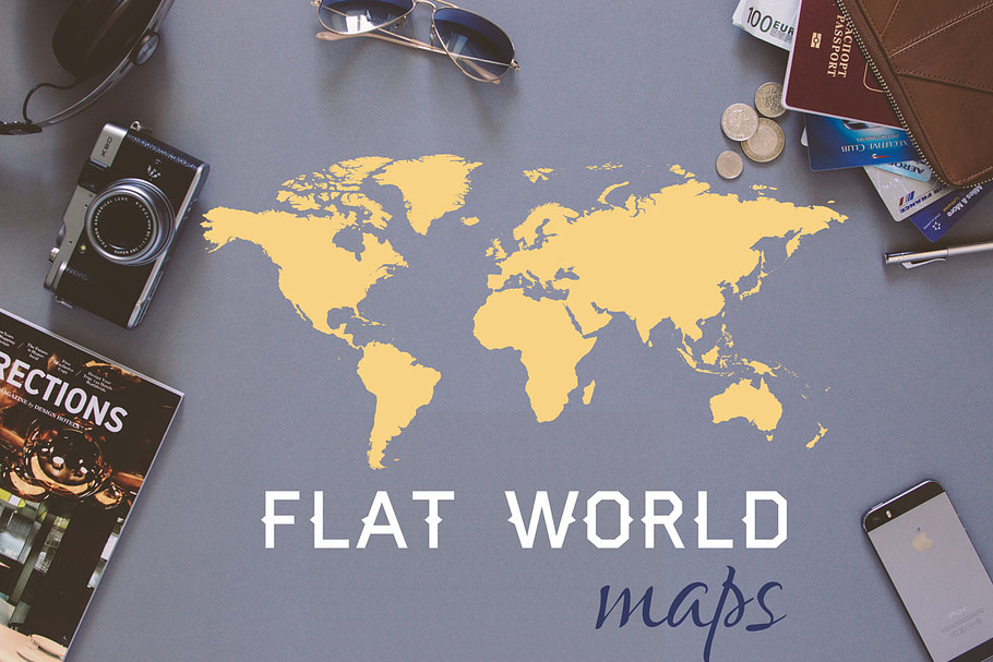 World Map - flat vector