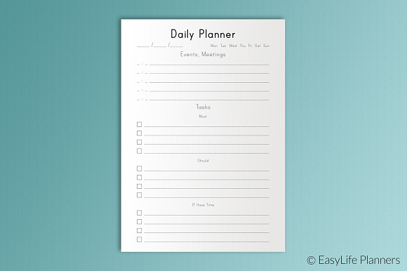Daily PLanner A5 Size Printable in Templates - product preview 1