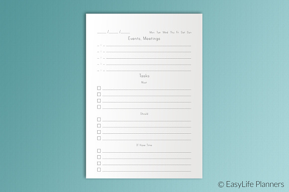 Daily PLanner A5 Size Printable in Templates - product preview 2