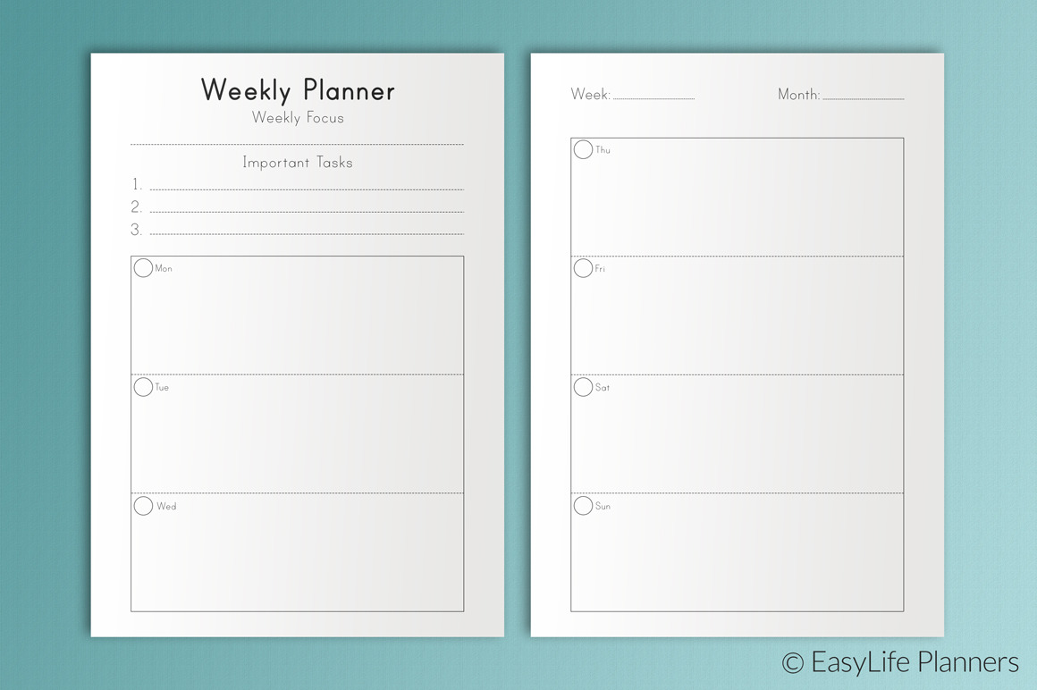 weekly-planner-a5-planner-insert-productivity-planner-weekly-planner